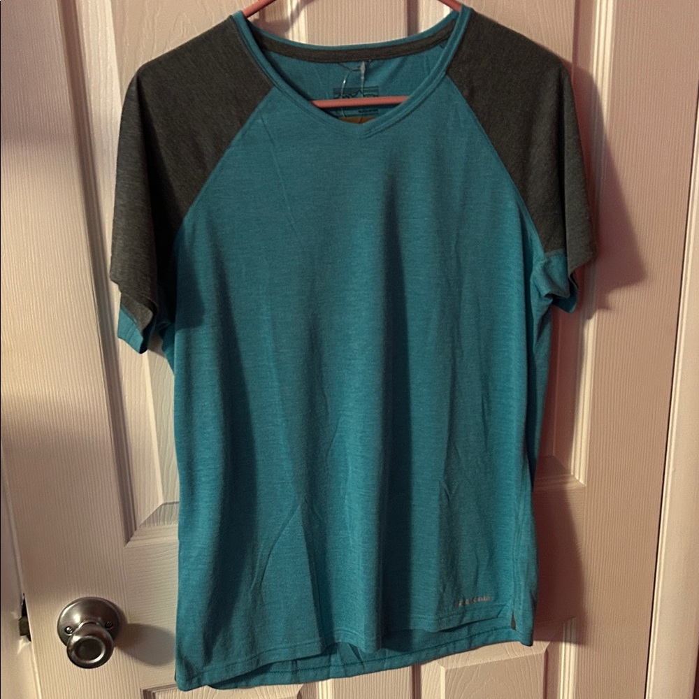 Patagonia Teal and Charcoal Short Sleeve Tee